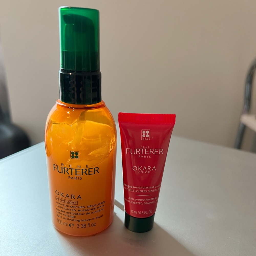 Lot of 2: Rene Furterer Okara Light Leave-In Fluid + Okara Color Mask